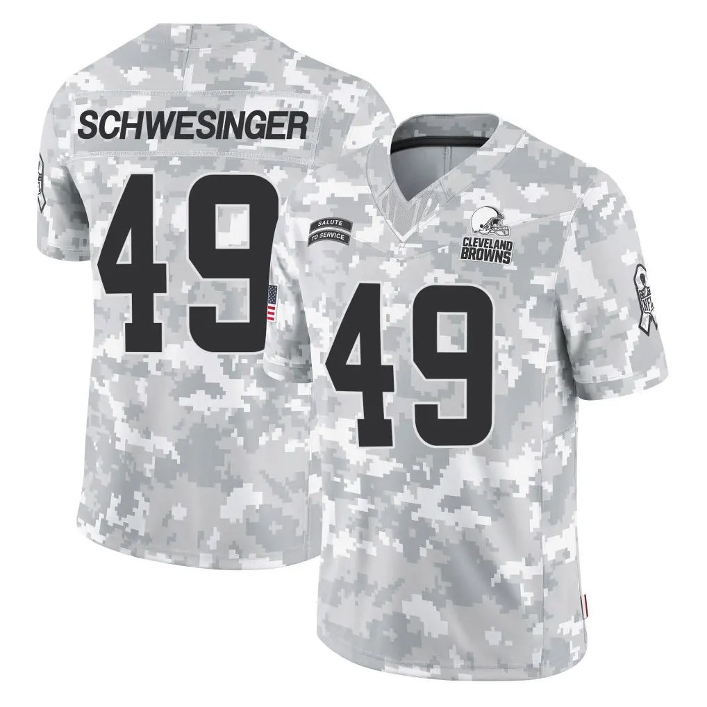 Cooneas C.Browns #49 Carson Schwesinger Player Arctic Camo Salute to Service Limited Home Game Stitched Jerseys