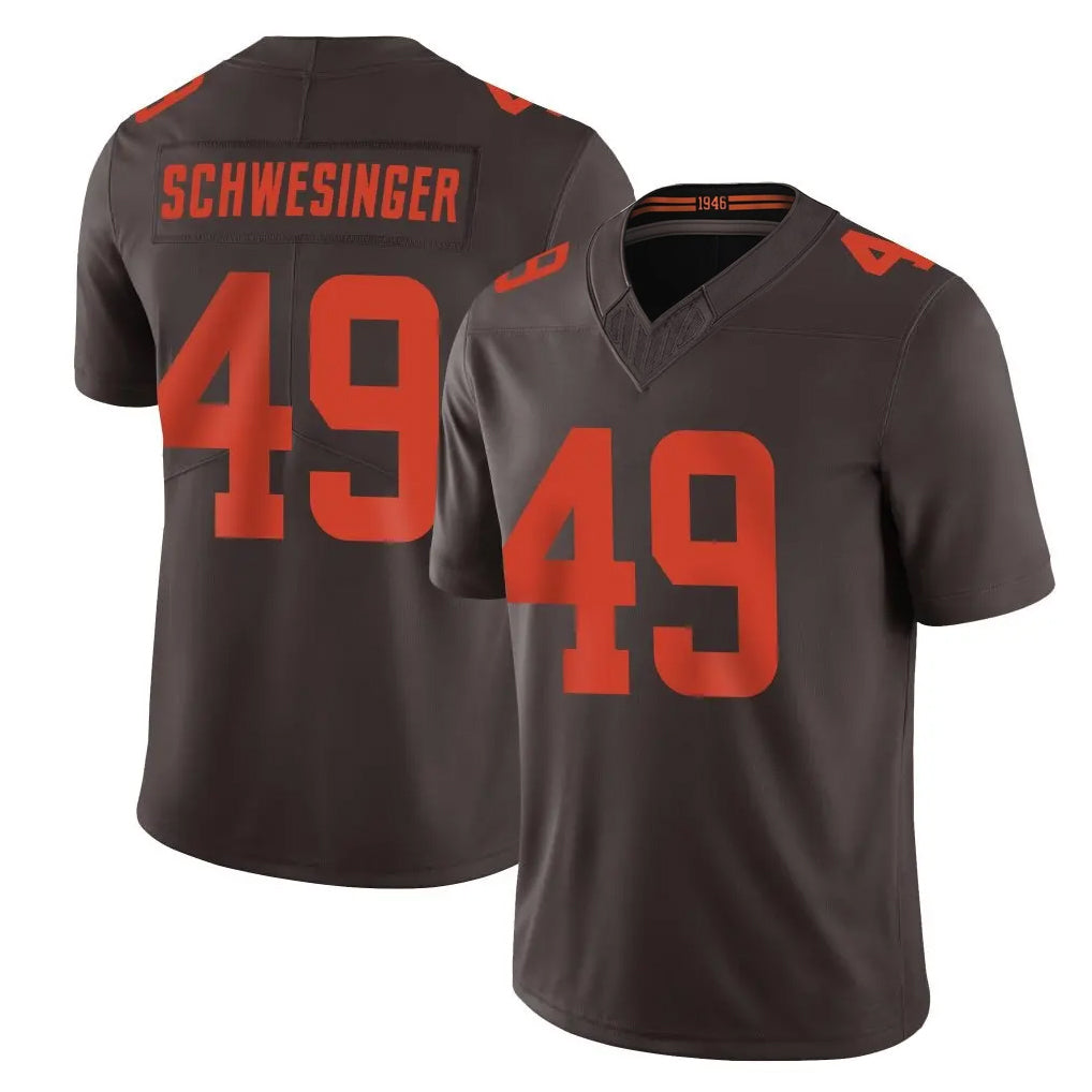 Cooneas C.Browns #49 Carson Schwesinger Player Brown Limited Vapor F.U.S.E. Alternate Game Stitched Jerseys