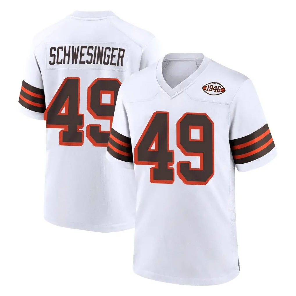 Cooneas C.Browns #49 Carson Schwesinger Player White Alternate Home Game Stitched Jerseys