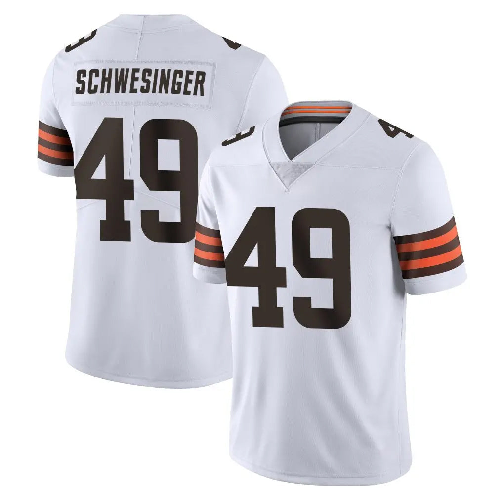 Cooneas C.Browns #49 Carson Schwesinger Player White Vapor Untouchable Limited Home Game Stitched Jerseys