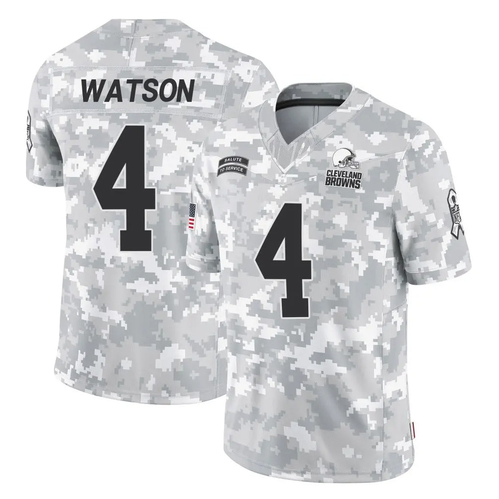 Cooneas C.Browns #4 Deshaun Watson Player Arctic Camo Salute to Service Limited Home Game Stitched Jerseys