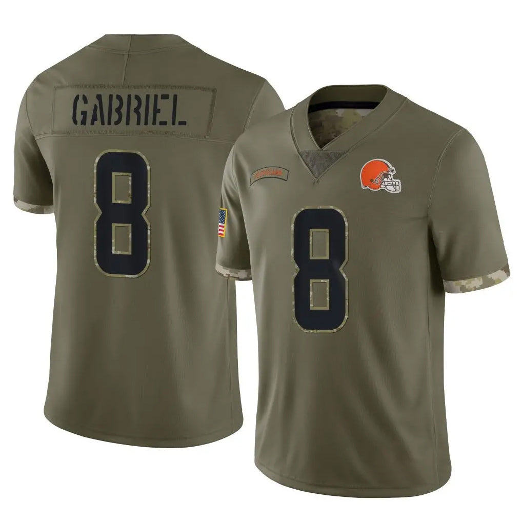 Cooneas C.Browns #8 Dillon Gabriel Player Olive Salute to Service Limited Game Stitched Jerseys