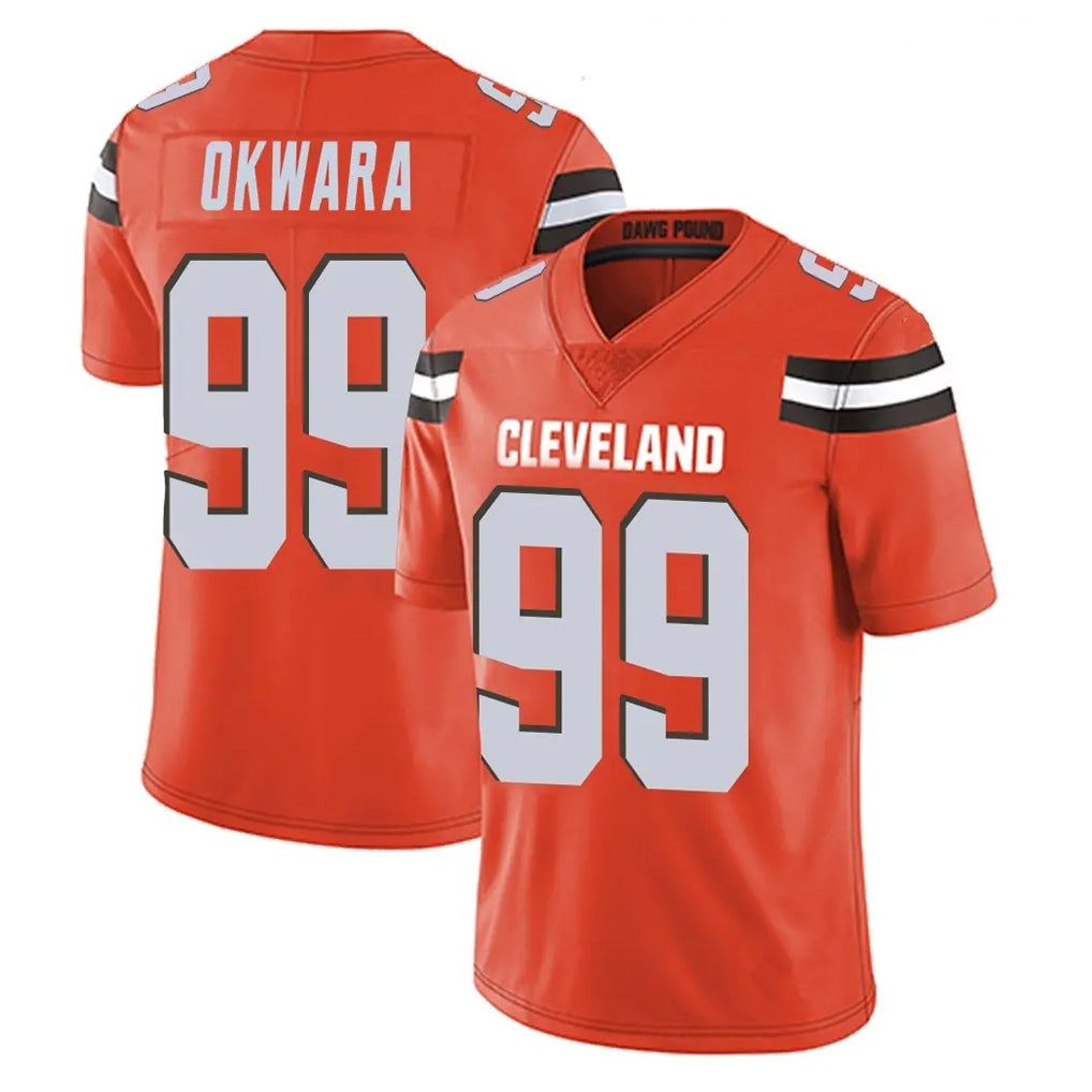 Cooneas C.Browns #99 Julian Okwara Player Orange Alternate Vapor Untouchable Limited Home Game Stitched Jerseys