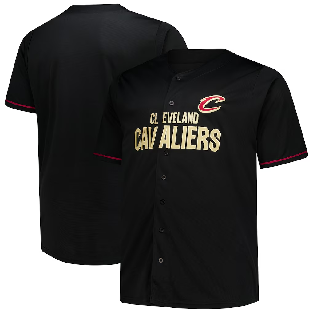 Cooneas C.Cavaliers Black Big & Tall Pop Full-Button Jerseys