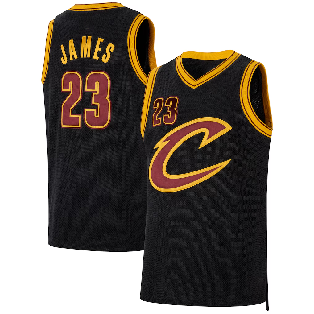 Cooneas C.Cavaliers #23 LeBron James Black Forever King Authentic Jerseys