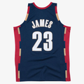 Cooneas C.Cavaliers #23 LeBron James Mitchell & Ness Navy Hardwood Classics Swingman Jerseys