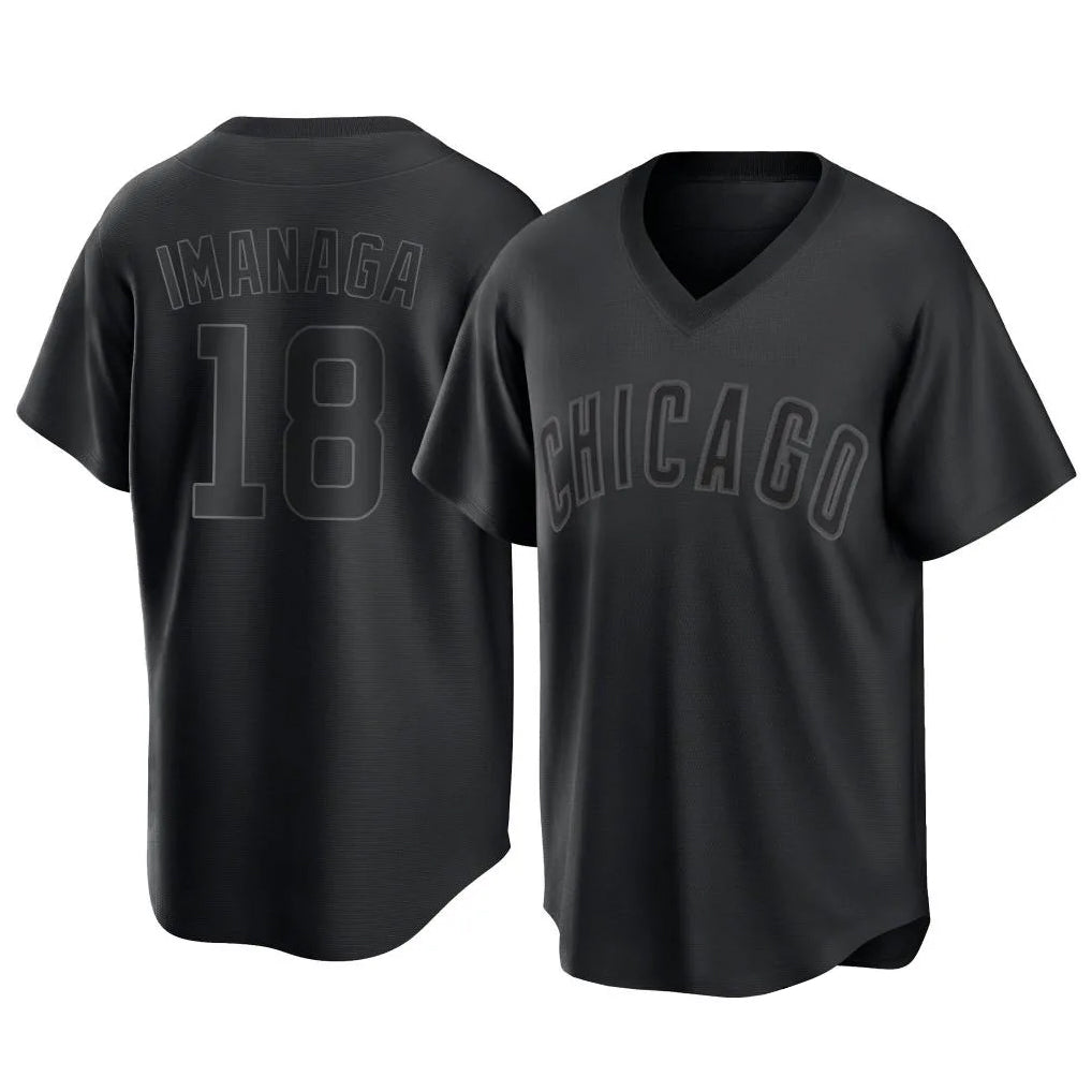 Cooneas C.Cubs #18 Shota Imanaga Player Black T-shirt Home Game Stitched Jerseys