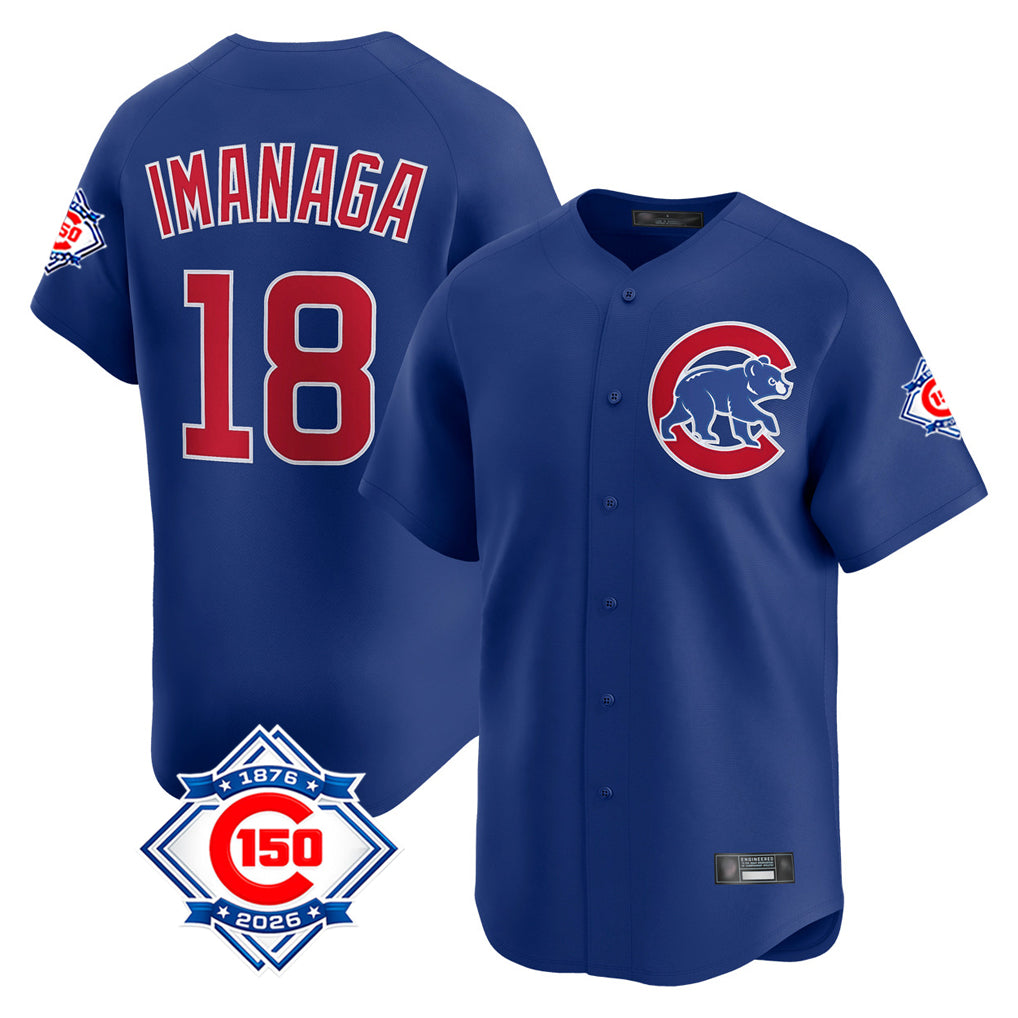 Cooneas C.Cubs #18 Shota Imanaga Player Royal 150th Anniversary Limited Home Stitched Jerseys