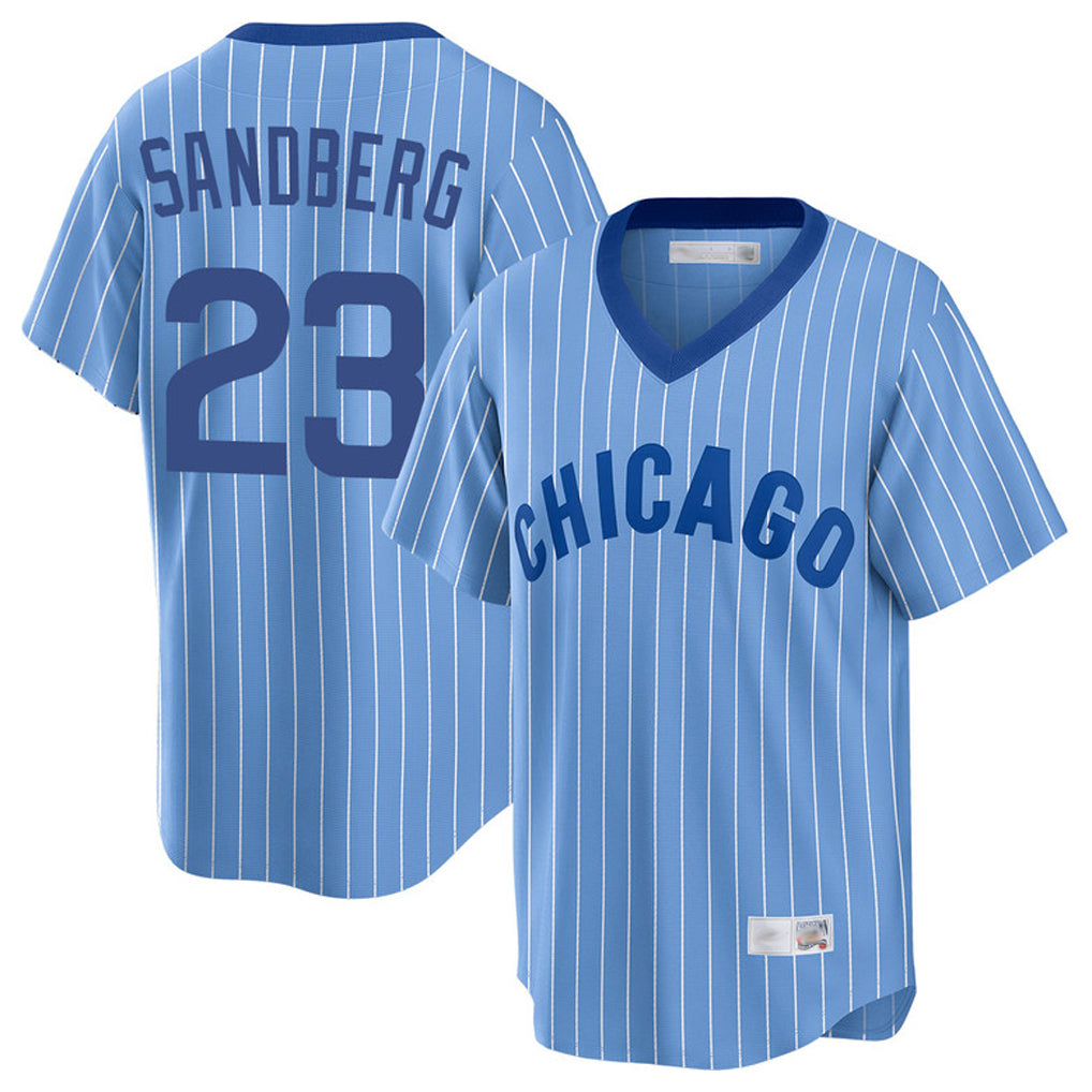 Cooneas C.Cubs #23 Ryne Sandberg Player Blue T-shirt Cooperstown Collection Limited Stitched Jerseys