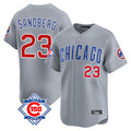 Cooneas C.Cubs #23 Ryne Sandberg Player Gray Road 150th Anniversary Limited Home Stitched Jerseys