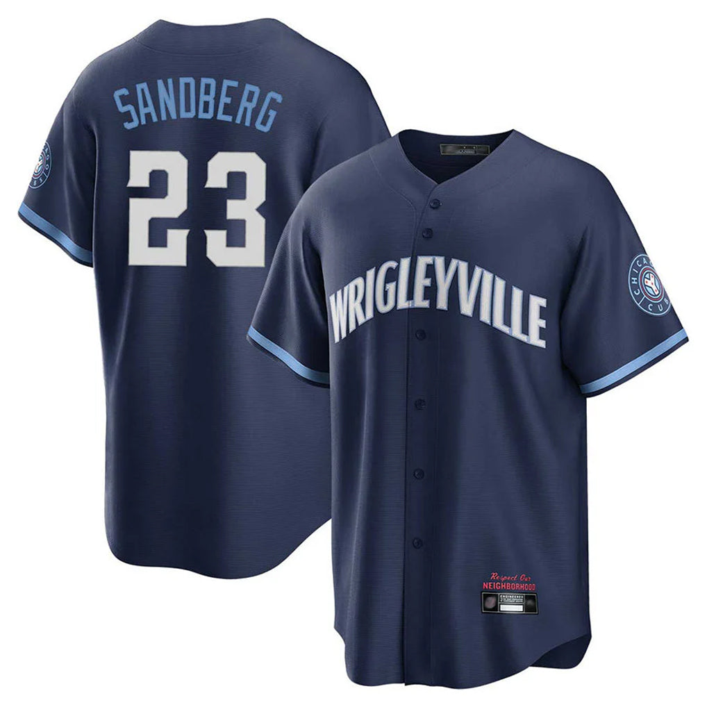 Cooneas C.Cubs #23 Ryne Sandberg Player Navy City Connect Home Game Stitched Jerseys