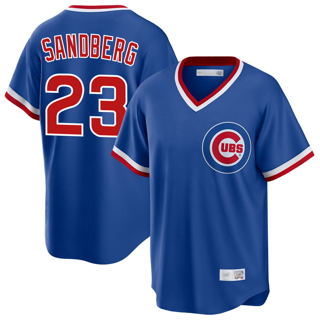 Cooneas C.Cubs #23 Ryne Sandberg Player Royal T-shirt Cooperstown Collection Limited Stitched Jerseys