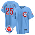 Cooneas C.Cubs #25 Mois¡§|s Ballesteros Player Light Blue 150th Anniversary Home Game Stitched Jerseys