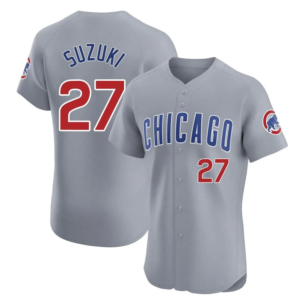Cooneas C.Cubs #27 Seiya Suzuki Player Gray Road Limited Elite Home Stitched Jerseys