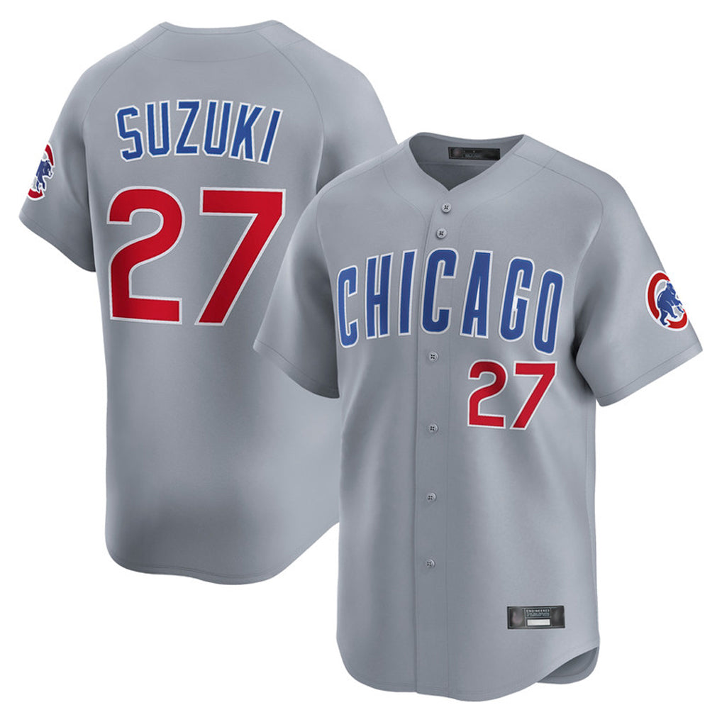Cooneas C.Cubs #27 Seiya Suzuki Player Gray Road Limited Home Stitched Jerseys