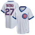 Cooneas C.Cubs #27 Seiya Suzuki Player White T-shirt Cooperstown Collection Limited Stitched Jerseys