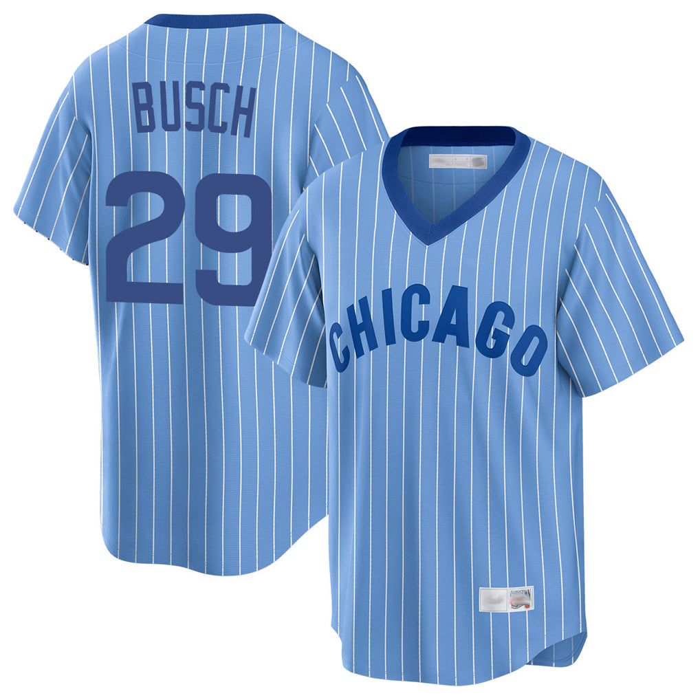 Cooneas C.Cubs #29 Michael Busch Player Blue T-shirt Cooperstown Collection Limited Stitched Jerseys