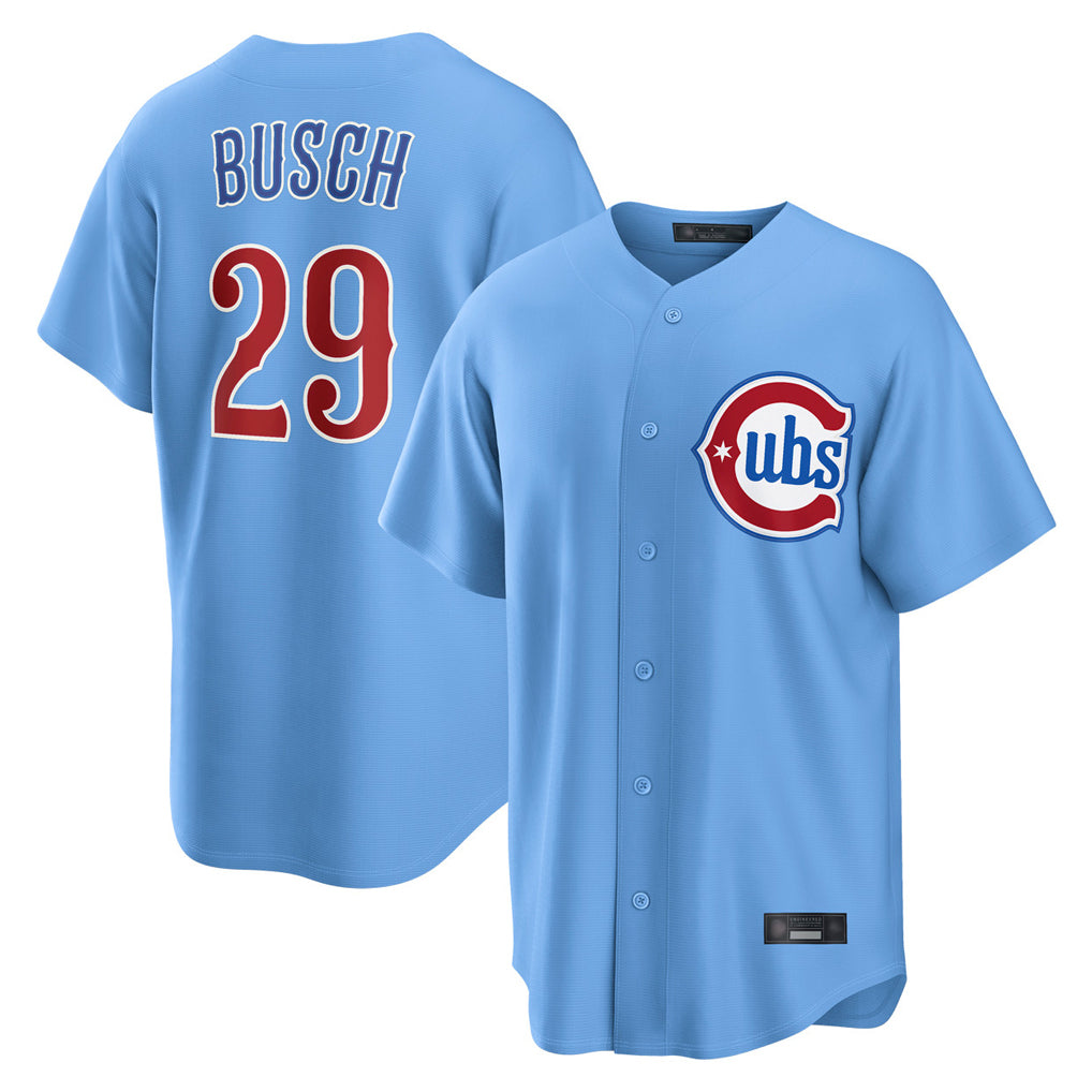 Cooneas C.Cubs #29 Michael Busch Player Light Blue Home Game Stitched Jerseys