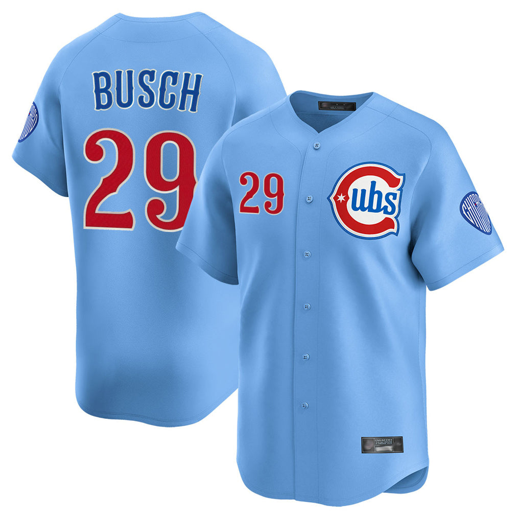 Cooneas C.Cubs #29 Michael Busch Player Light Blue Limited Home Stitched Jerseys