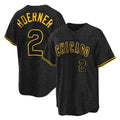 Cooneas C.Cubs #2 Nico Hoerner Player Black Snake Skin City Game Stitched Jerseys