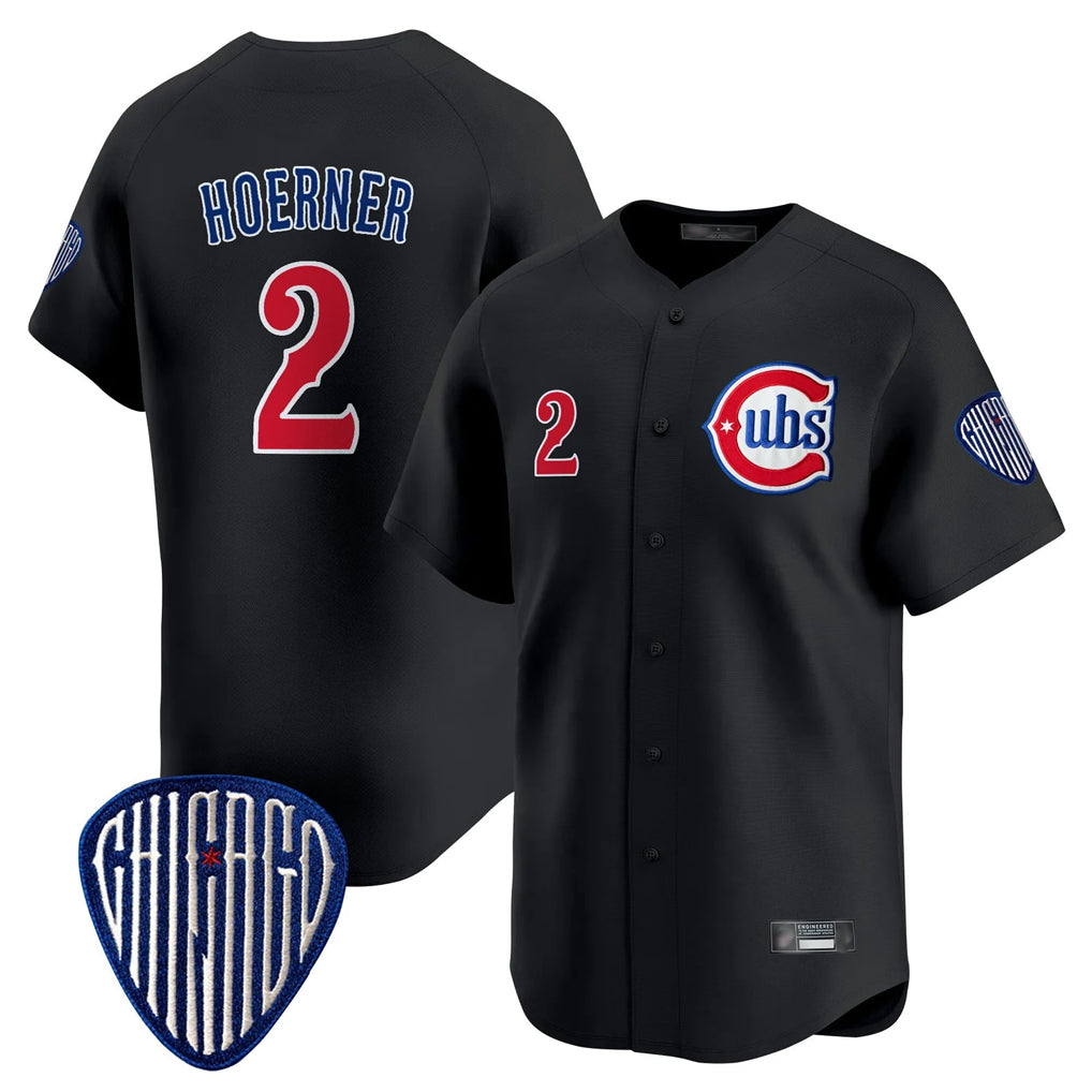Cooneas C.Cubs #2 Nico Hoerner Player Black Vapor Premier Limited Home Stitched Jerseys