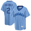 Cooneas C.Cubs #2 Nico Hoerner Player Blue T-shirt Cooperstown Collection Limited Stitched Jerseys