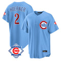 Cooneas C.Cubs #2 Nico Hoerner Player Light Blue 150th Anniversary Home Game Stitched Jerseys