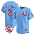 Cooneas C.Cubs #2 Nico Hoerner Player Light Blue 150th Anniversary Limited Home Stitched Jerseys