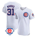 Cooneas C.Cubs #31 Greg Maddux Player White 150th Anniversary Limited Elite Home Game Stitched Jerseys