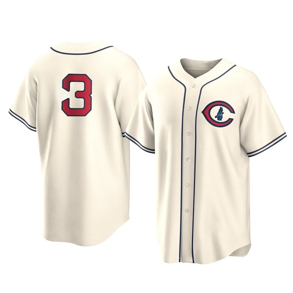 Cooneas C.Cubs #3 Alex Bregman Cream Field of Dreams Home Game Stitched Jerseys