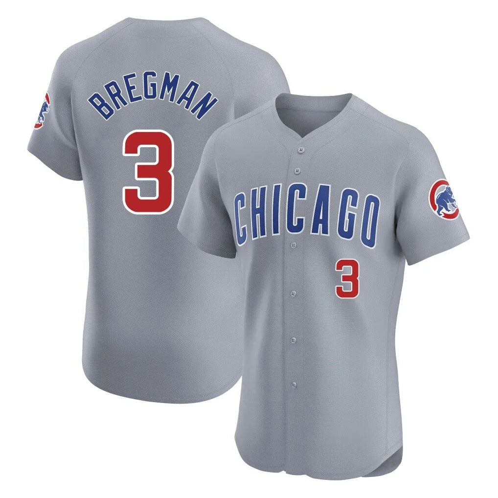 Cooneas C.Cubs #3 Alex Bregman Gray Road Limited Elite Home Stitched Jerseys
