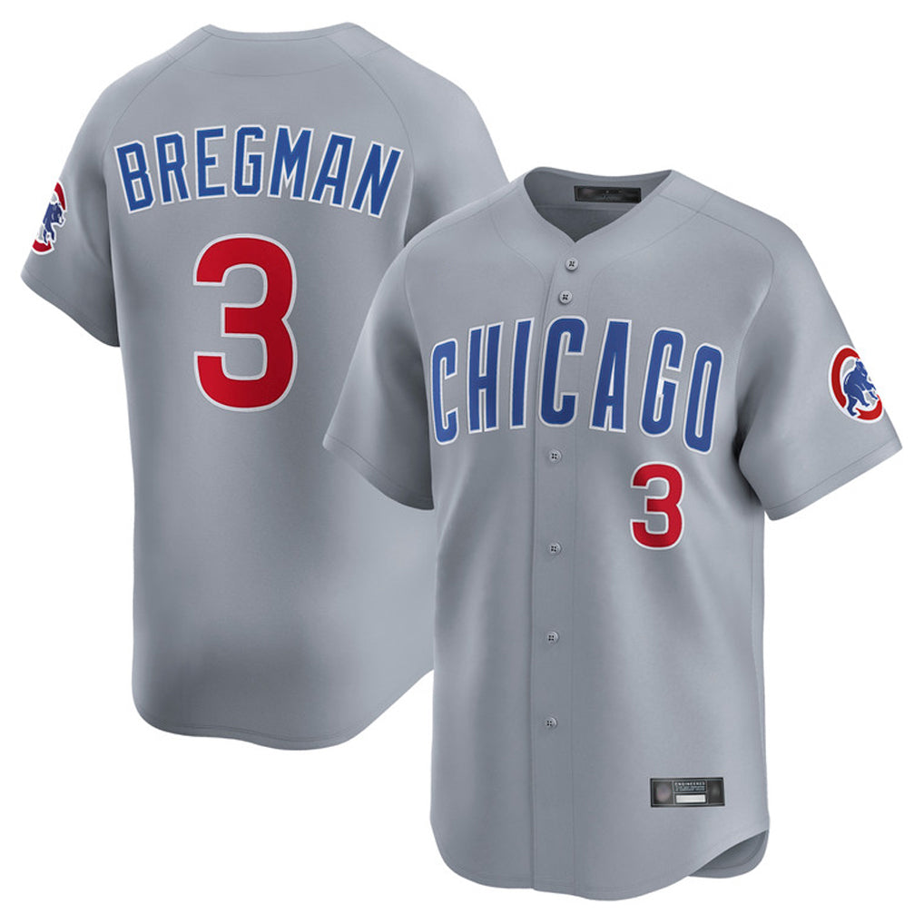 Cooneas C.Cubs #3 Alex Bregman Gray Road Limited Home Stitched Jerseys