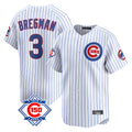 Cooneas C.Cubs #3 Alex Bregman White 150th Anniversary Limited Home Game Stitched Jerseys