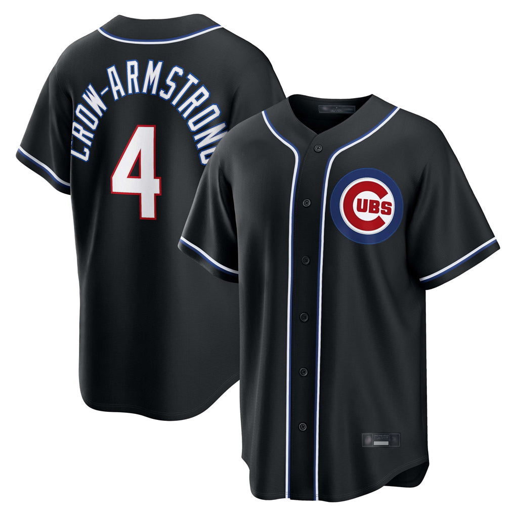 Cooneas C.Cubs #4 Pete Crow-Armstrong Player Black Fashion Out Game Stitched Jerseys