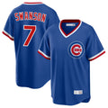 Cooneas C.Cubs #7 Dansby Swanson Player Royal T-shirt Cooperstown Collection Limited Stitched Jerseys