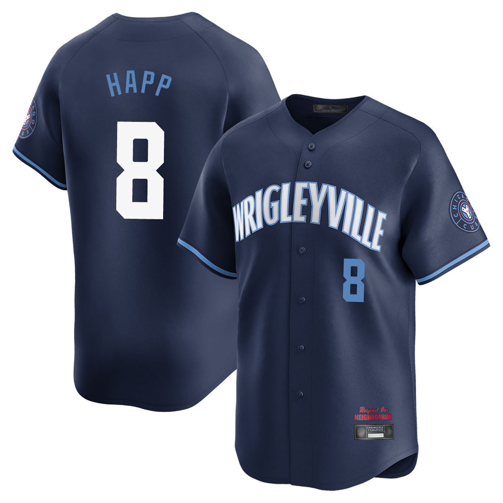 Cooneas C.Cubs #8 Ian Happ Player Navy City Connect Limited Home Stitched Jerseys