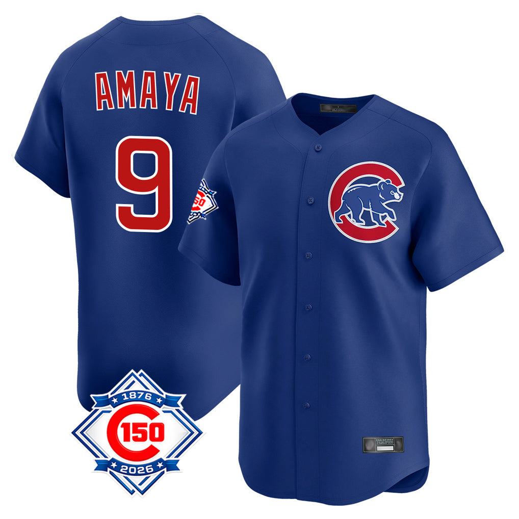 Cooneas C.Cubs #9 Miguel Amaya Player Royal 150th Anniversary Limited Home Stitched Jerseys