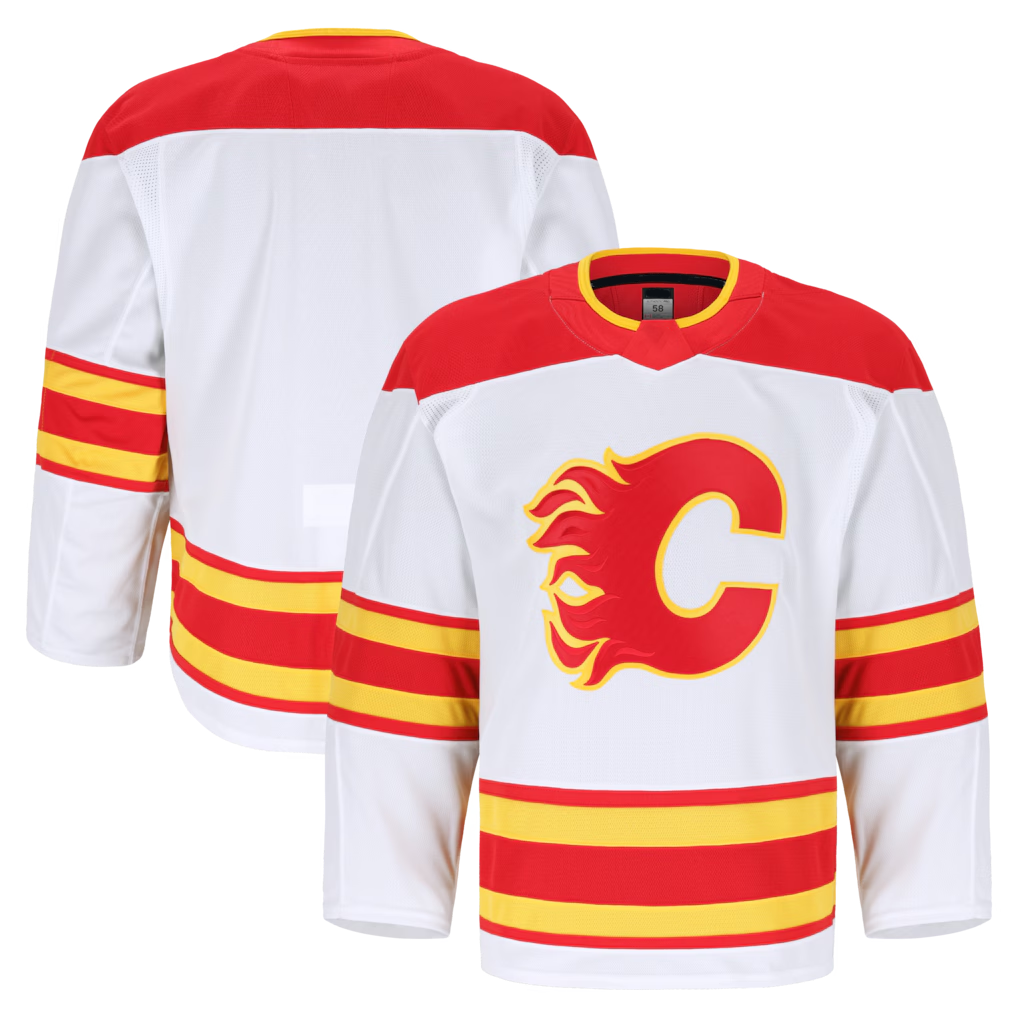 Cooneas C.Flames White Away Authentic Pro Jerseys