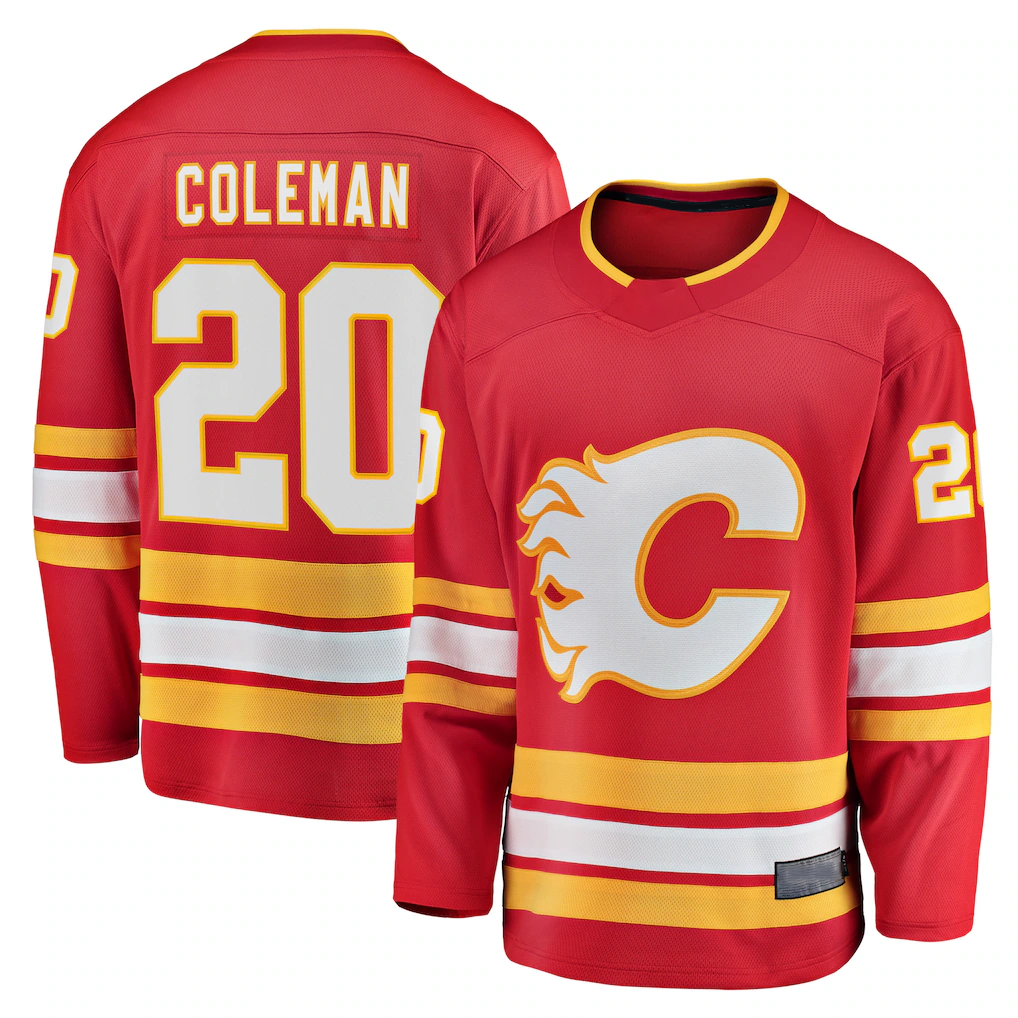 Cooneas C.Flames #20 Blake Coleman Red Home Breakaway Player Jerseys