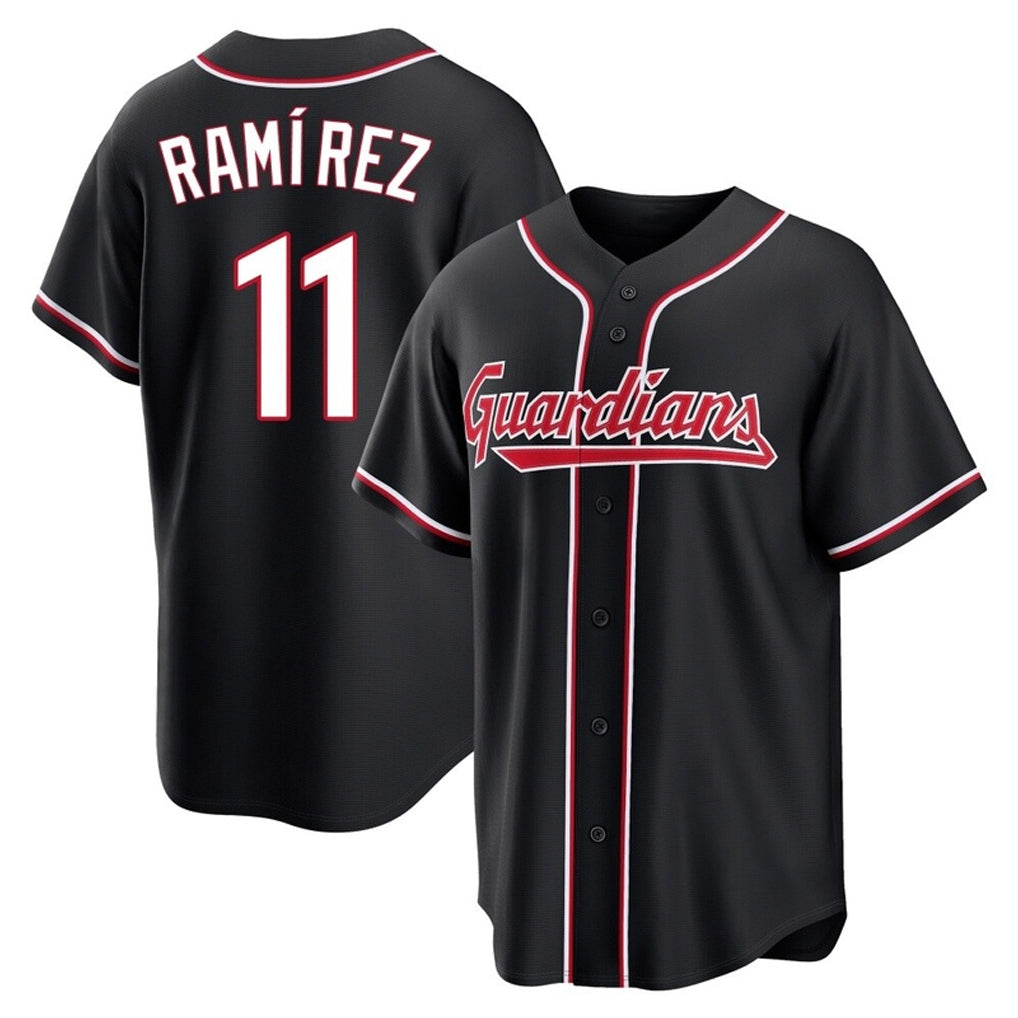 Cooneas C.Guardians #11 Jose Ramirez Player Black Fashion Out Home Game Stitched Jerseys