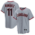 Cooneas C.Guardians #11 Jose Ramirez Player Gray Home Game Stitched Jerseys