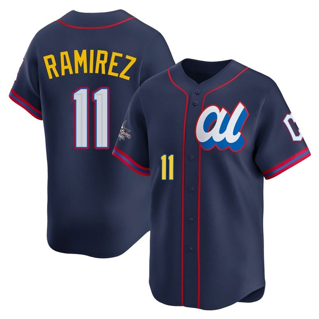 Cooneas C.Guardians #11 Jose Ramirez Player Navy American League All-Star Edition Limited Home Stitched Jerseys