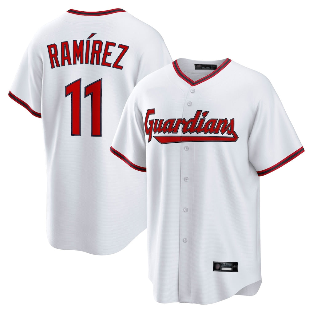 Cooneas C.Guardians #11 Jose Ramirez Player White Game Home Stitched Jerseys