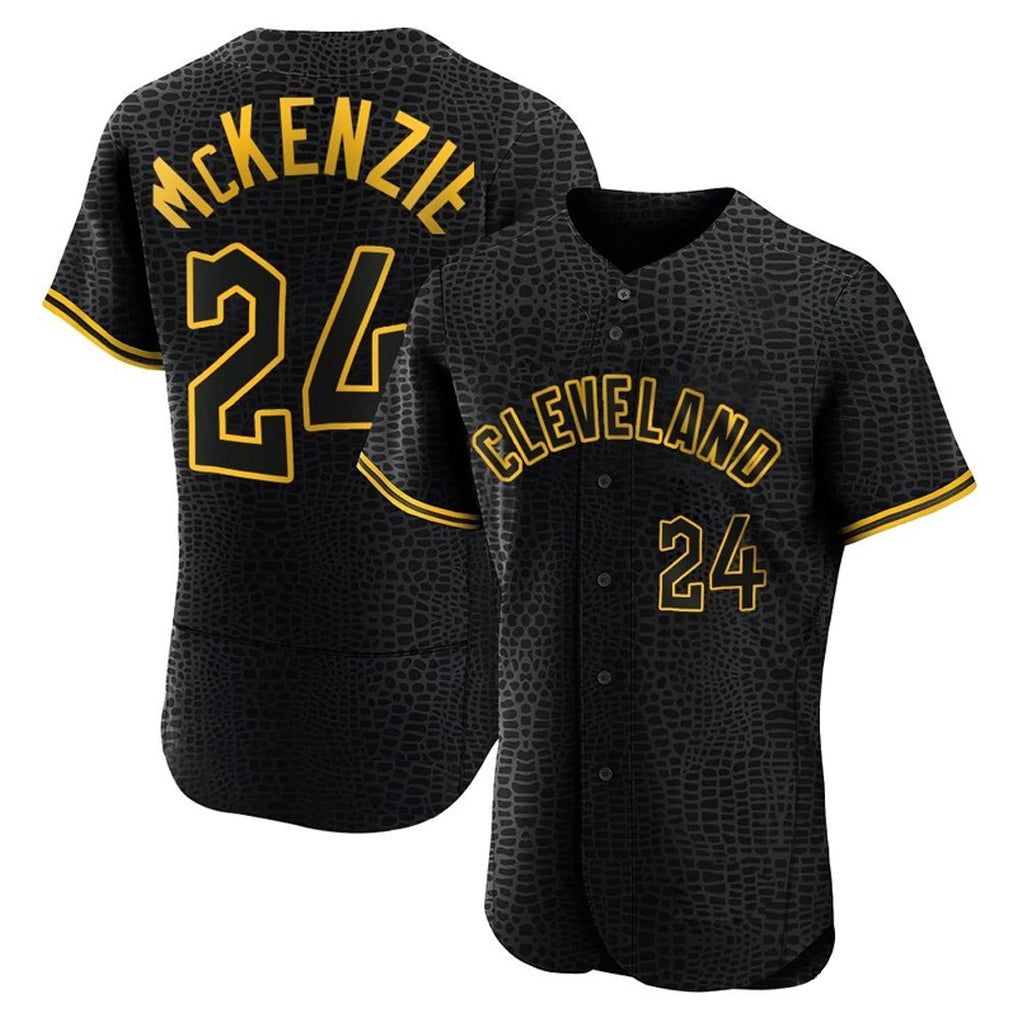 Cooneas C.Guardians #24 Triston McKenzie Player Black Snake Skin City Limited Elite Home Stitched Jerseys
