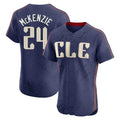 Cooneas C.Guardians #24 Triston McKenzie Player Navy City Connect Limited Elite Home Stitched Jerseys