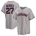 Cooneas C.Guardians #27 Austin Hedges Player Gray Game Home Stitched Jerseys