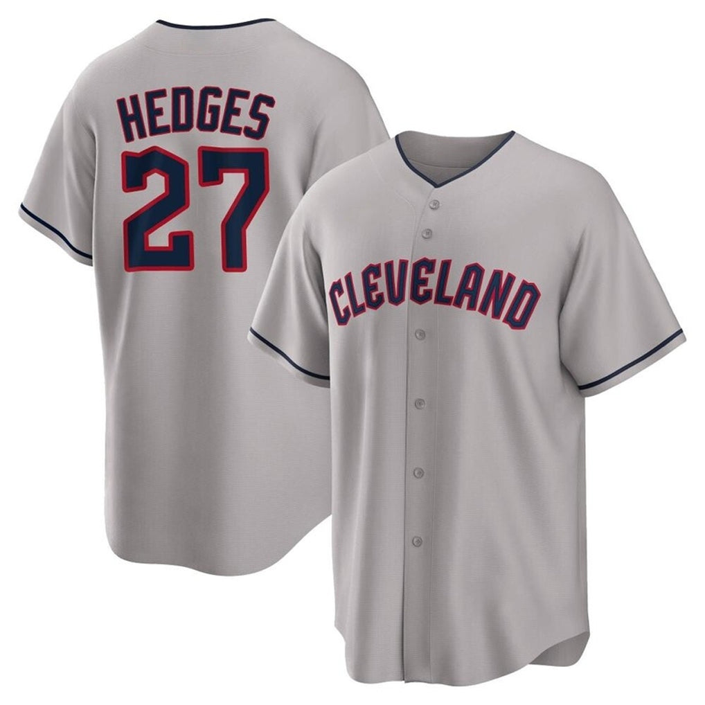 Cooneas C.Guardians #27 Austin Hedges Player Gray Game Home Stitched Jerseys