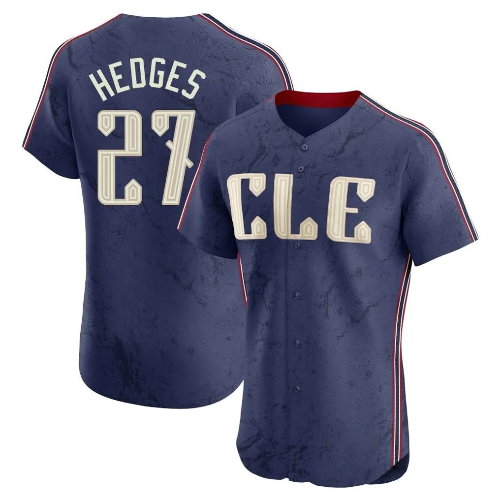 Cooneas C.Guardians #27 Austin Hedges Player Navy City Connect Limited Elite Home Stitched Jerseys