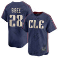 Cooneas C.Guardians #28 Tanner Bibee Player Navy City Connect Limited Home Stitched Jerseys