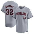Cooneas C.Guardians #32 Gavin Williams Player Gray Road Limited Home Game Stitched Jerseys